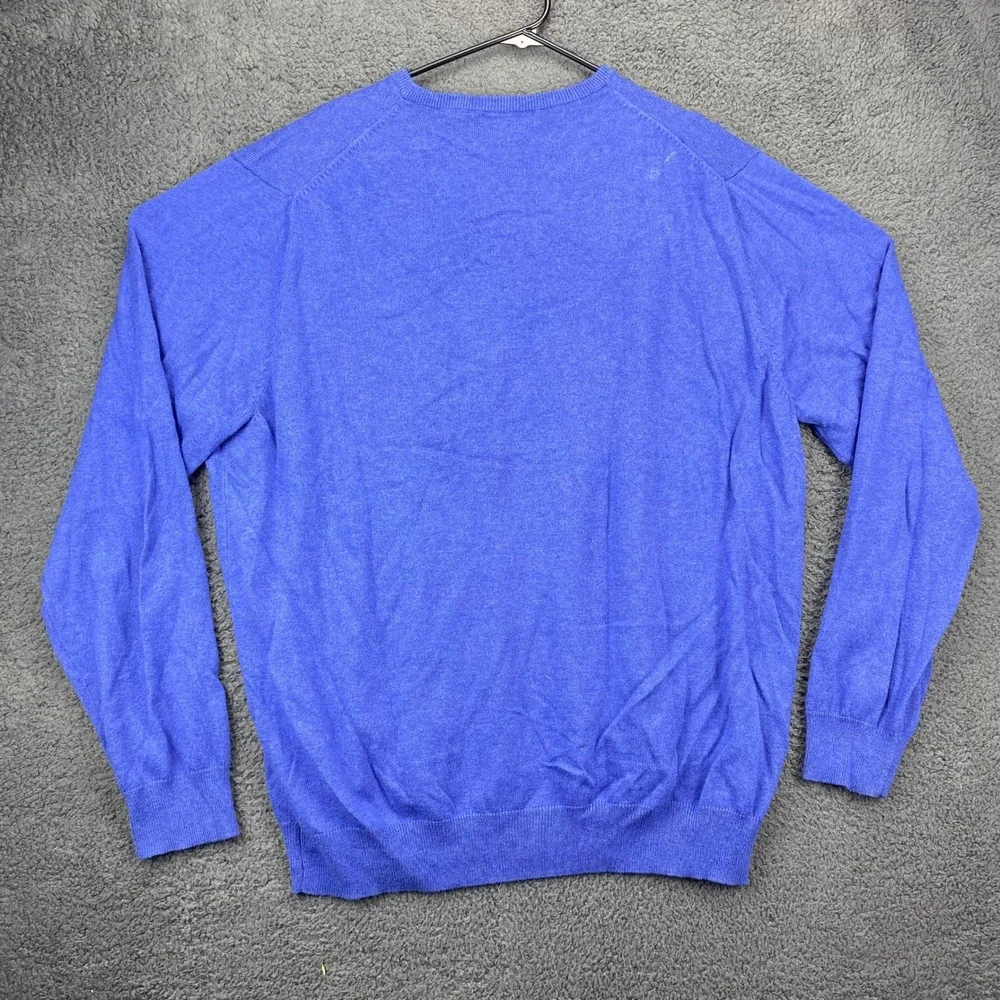 Alan Flusser Cotton Cashmere‎ V-Neck Sweater Pullover Knit Top XXL